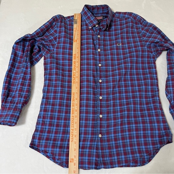 VINEYARD VINES Mens Whale Shirt Button Down Blue Plaid 100% Cotton Size Small - Picture 8 of 8